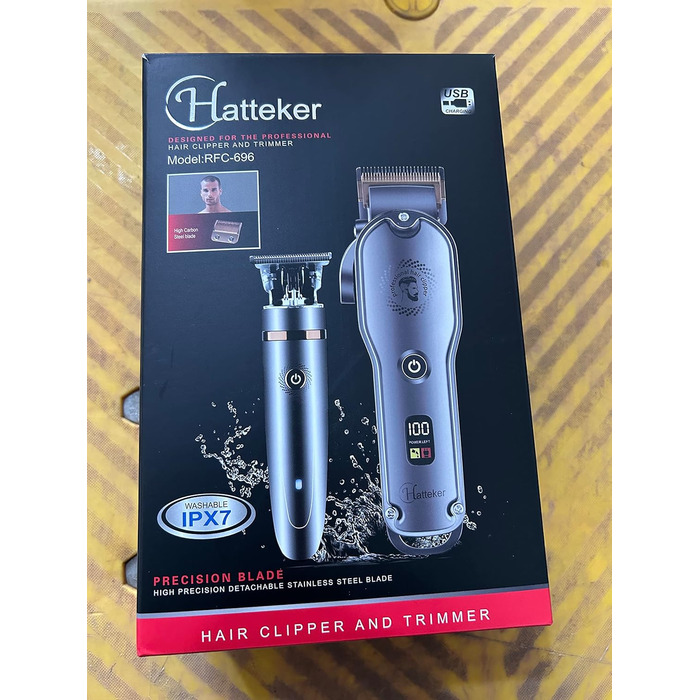 Тример для бороди Hatteker Hair Clipper Чоловічий Т-подібний тример з головкою Точний тример IPX7 водонепроникний