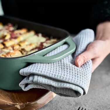 Форма для випічки Springlane з чавуну з кришкою 3L, емальована форма для хліба, паштетів та запіканок, міцна чавунна сковорода 33,5 x 13 см, м'ятного кольору (чавун, форма для запікання м'ятна)