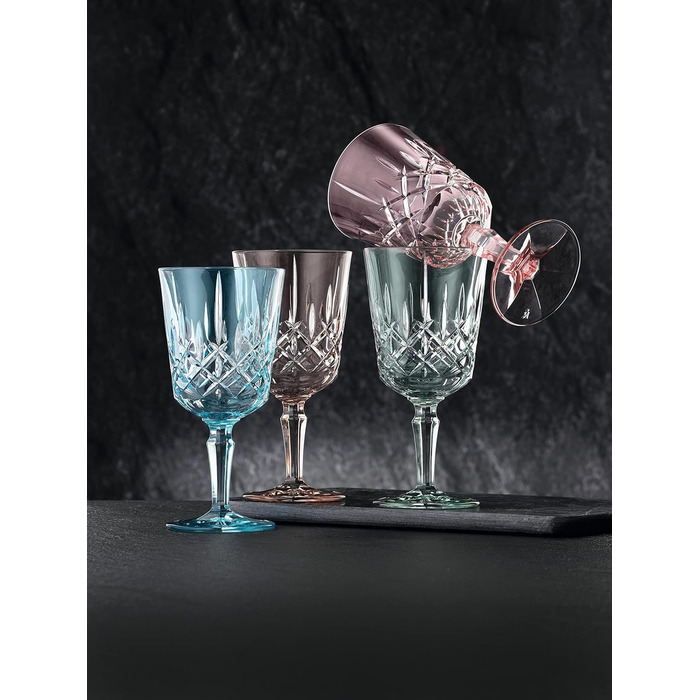 Набір келихів для вина з 2 предметів, рожеві келихи для коктейлів/фужерів, кришталевий келих, 355 мл, рожеві, кольори Noblesse, 105218