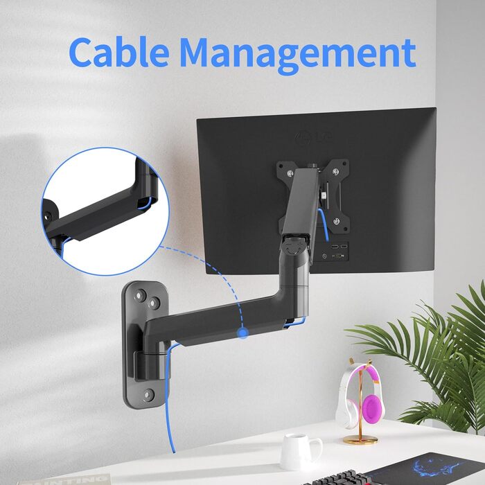 Кріплення для монітора Suptek, 13-32 дюйми, LED/LCD/TV, до 9 кг, газ-амортизатор, регулювання висоти, нахил, поворот, VESA 75/100