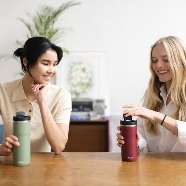 Термокружка Aladdin Barista Java з нержавіючої сталі 0.47L - Leak-Lock, для кави To Go, зберігає тепло 4 години, без BPA, придатна для миття в посудомийній машині (473 мл, Бордовий)