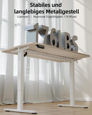 Регульований стіл BEXEVUE 120x60 см, електричний, з пам'яттю, для комп'ютера, білий