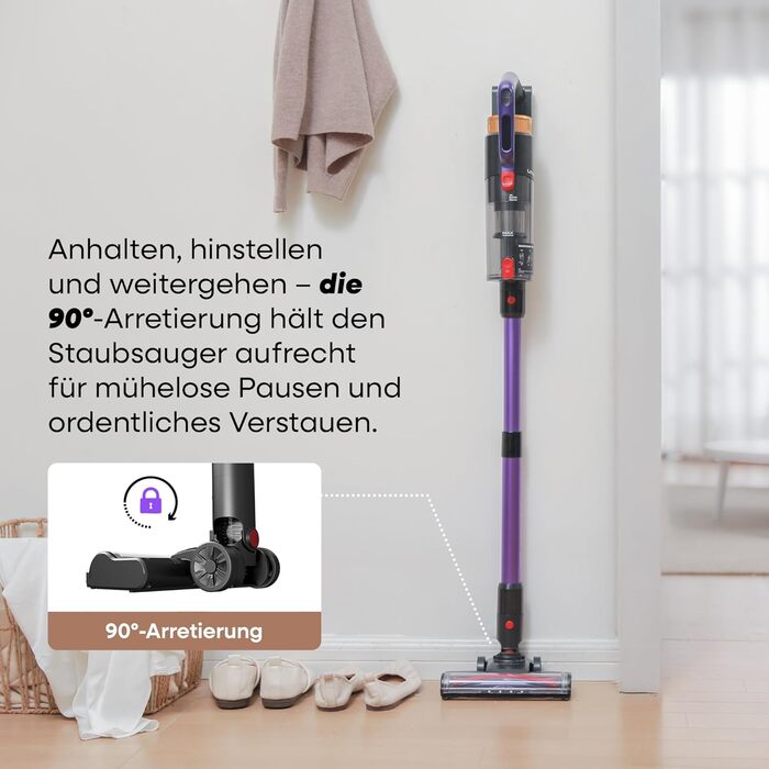 Бездротовий акумуляторний пилосос UNINELL HOME 48000Pa, 550W, 65 хвилин роботи, LED-дисплей, антизаплутувальна щітка, тиха робота, для килимів, твердих підлог та шерсті тварин (фіолетовий)