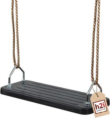 Гумова качель для дітей та малюків h2i | Стійка до погодних умов | Регульована висота | Іграшка для активного відпочинку на вулиці | Чорний колір