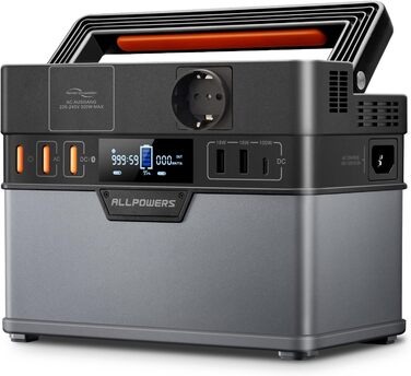 Портативна електростанція ALLPOWERS S300 Plus:  потужністю 288 Вт·год пікова потужність 500 Вт