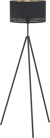 Підвісний світильник EGLO Esteperra, підвісний світильник на 4 полум'я вінтажний, ретро, підвісний світильник зі сталі та текстилю чорного кольору, золото, лампа для обіднього столу, світильник для вітальні з цоколем E27, L 94 см (торшер)