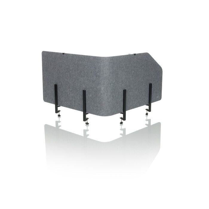 Акустична перегородка для офісу FLEXMIUT T TOP з пластику / текстилю сірого кольору (hjh OFFICE)