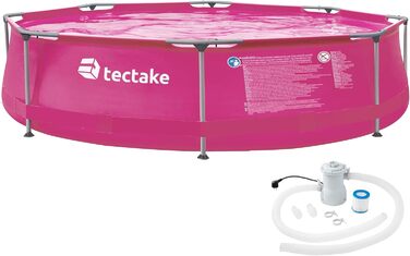 Басейн TecTake 800580, простий у встановленні та демонтажі, міцна та міцна плівка (рожевий Ø 300 см)