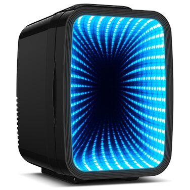 Міні-холодильник BEICHEN 4Л з RGB-підсвіткою, функція охолодження та підігріву 2в1, для напоїв, косметики та геймінгу, AC 220V/DC 12V (Чорний)