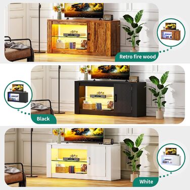 Тумба під телевізор YITAHOME з RGB-підсвіткою, білий колір, 106.5 x 34 x 51 см, для телевізорів до 43 дюймів
