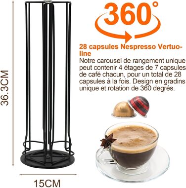 Підставка для капсул Nespresso Vertuo - чорна, 28 капсул