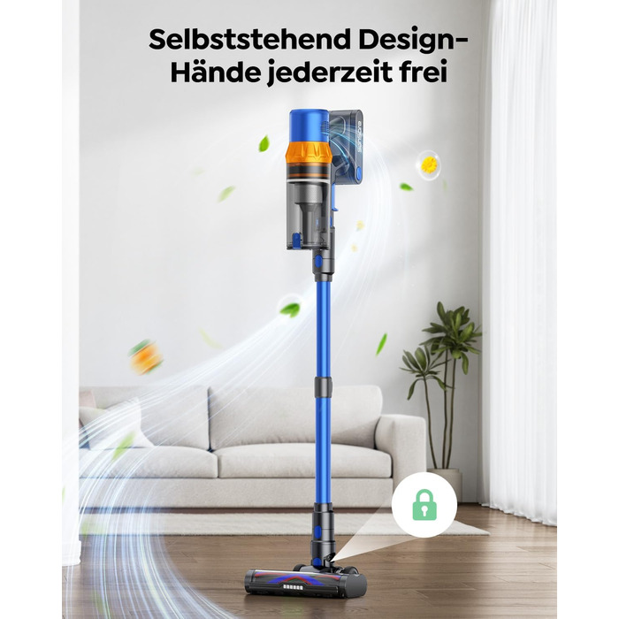 Акумуляторний пилосос SunSare бездротовий 600W 50000Pa 65хв з насадкою 1м, аромафункцією, гнучким шлангом, тримачем для зарядки, автоматичним режимом для підлоги, килимів, шерсті тварин