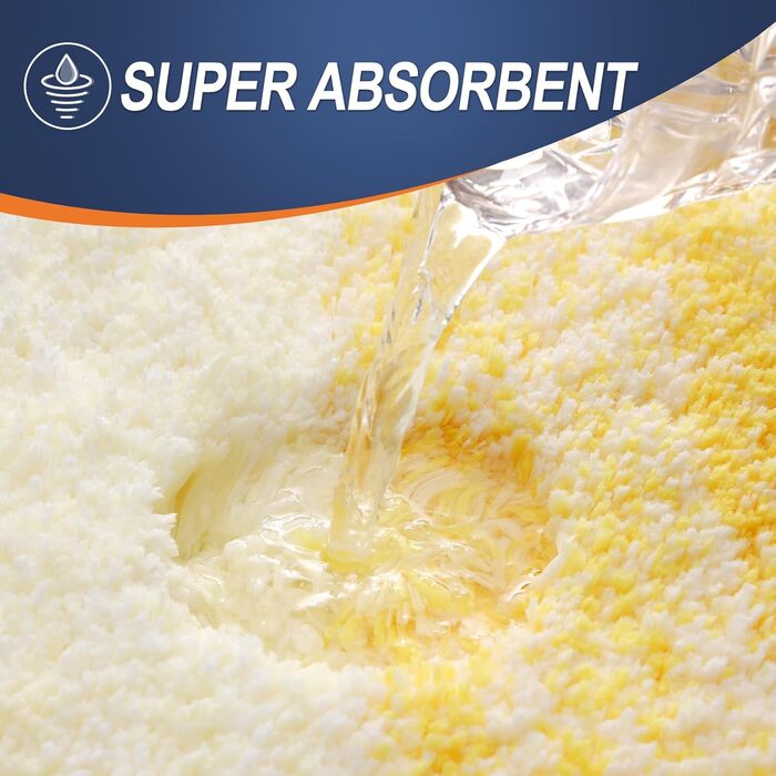 Набір килимків для ванної кімнати OLANLY, 2 шт., м'який, швидковисихаючий, мікрофібра, неслизький, можна прати в пральній машині, придатний для сушки в сушильній машині, пухнасті килимки для ванної кімнати (119,4 x 50,8 см + 61 x 40,6 см, жовтий) 51 x 119