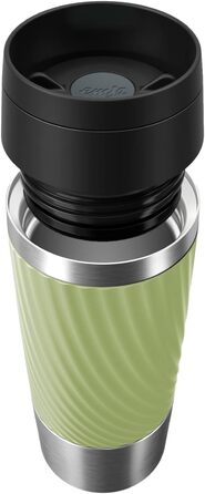 Термокружка Emsa Travel Mug Classic Twist, 0.36 л, зелена, з кришкою Quick-Press, з нержавіючої сталі, для гарячих та холодних напоїв