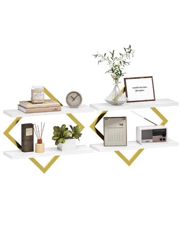 Набір плаваючих полиць Wandregal ER-Set (2 шт.) коричнево-чорного кольору для вітальні, спальні, кухні, офісу в стилі рустик DTBJ01PBF