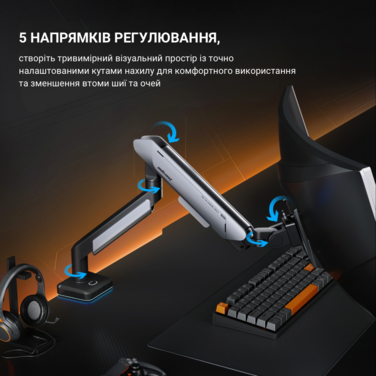 Настільне кріплення для монітора Anda Seat Stealth Pro II RGB 17’’-42’’ Blue