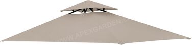 Запасний дах APEX GARDEN для гриль-павільйону 2,4x1,52 м, дводаховий, бежевий, модель L-GG001PST-F
