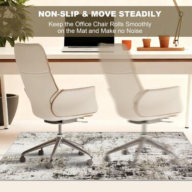 Килимок для підлоги під стілець для твердої підлоги Бохо, килимок під стіл для твердої підлоги, антиковзний килимок для офісного стільця (90x120 см, Тауп)