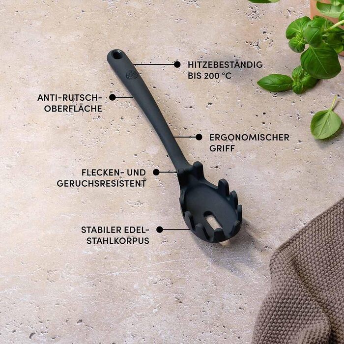 Набір кухонних аксесуарів Hoffmann Küchenhelfer-Set, 6 предметів, антрацит, силікон, нержавіюча сталь, антипригарне покриття