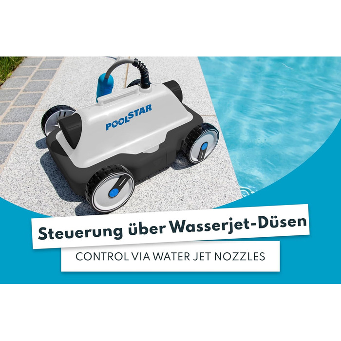 Steinbach Poolrunner S63 – бездротовий пилосос для басейнів, до 25 м², до 60 хв роботи, підходить для солоної води, для дна басейну