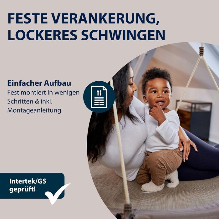 Шоукель HUDORA Nestschaukel Lounge - регульована висота, діаметр 90/110 см, до 150 кг, сітчаста сітка, сімейна сімейна сітка для дому та вулиці, пісок 90 см, одноособова