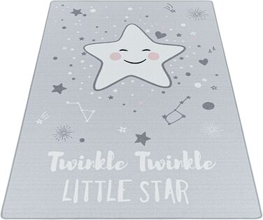 Дитячий килимок Carpetsale24 миється ігровий килимок, нековзний милий Зоряний візерунок, килим для хлопчиків і дівчаток, прямокутної форми, для дитячої, дитячої або ігрової кімнат, Розмір (100 х 150 см)