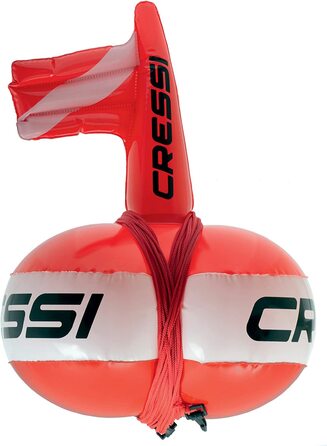 Дайвінг-буй Cressi з прапором для дайвінгу-ідеально підходить для дайвінгу / апное / підводного полювання /підводного плавання (легкий поплавок, флуоресцентний червоний / білий)