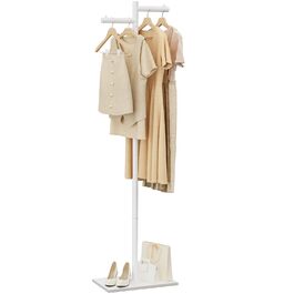 Підлогова вішалка для одягу Metall, стійка вішалка для курток, 175 см, білий колір, 39x26x175 см