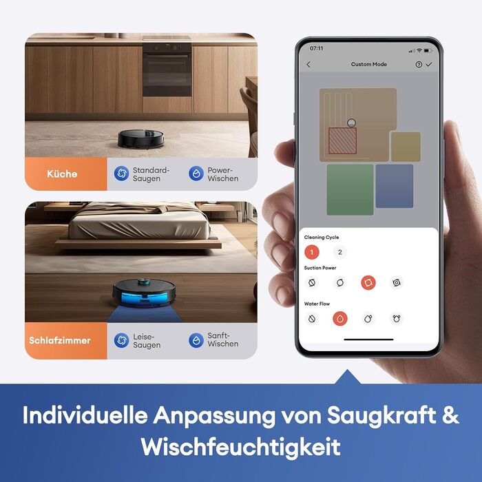 Робот-пилосос Ultenic D10 з функцією миття 3 в 1, потужність 5000Pa, LiDAR-навігація, керування через додаток, ідеальний для шерсті тварин, килимів та твердих підлог