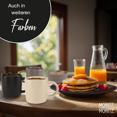 Набір кавових чашок Moritz & Moritz NORDIC, 6 шт., сірий колір, 300 мл, з ручкою, з якісного порцелянового каменю