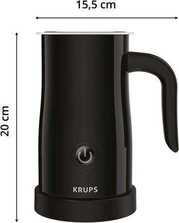 Електричний піноутворювач для молока Krups XL1008, чорний, об'єм до 150 мл