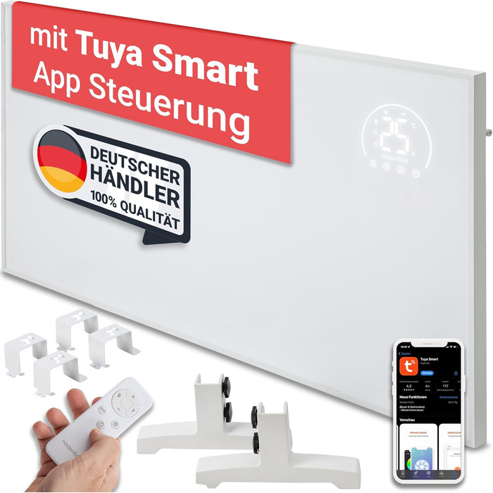 Інфрачервовий обігрівач Heidenfeld HF-HP140 | 300 Вт | 10 м² | 3-в-1: Керування через додаток, пульт, сенсорна панель | Модель HF-HP140