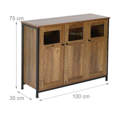 Кухонна шафка Relaxdays з скляними дверцятами