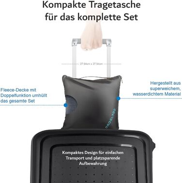 Набір для подорожей Proglobe: подушка для шиї, маска для сну, навушники, ковдра та сумка. 100% Memory Foam