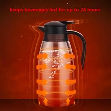 Термос-термокана 2л з нержавіючої сталі, двостінна вакуумна ізоляція, рожеве золото. Для кави, чаю та інших напоїв. Зберегає тепло/холод до 24 годин.