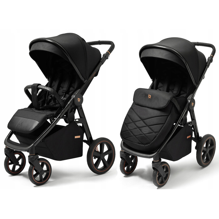 Дитячий візок-прогулянка 4BABY Xplode, чорний, алюмінієвий, з аксесуарами