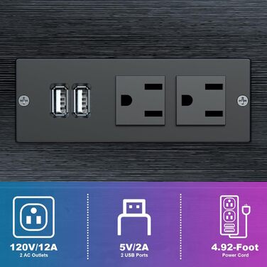 Регульована підставка для комп'ютера з зарядкою та USB-портом, 2-ярусна, ATX, мобільна, для більшості ПК, чорно-сіра