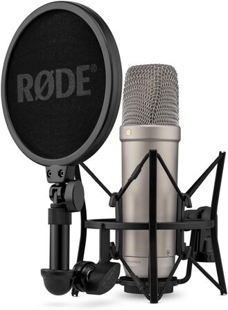 Мікрофон RØDE NT1-A з нирковим характером: комплект для запису вокалу, музики та стрімінгу (з мікрофонною павуком, поп-фільтром та XLR-кабелем)