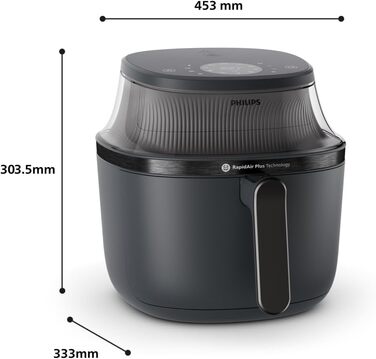 Фритюрниця Philips Airfryer 3000 Series 7.2 л з віконцем, 16-в-1, RapidAir Plus, видалення жиру, легке очищення, додаток HomeID