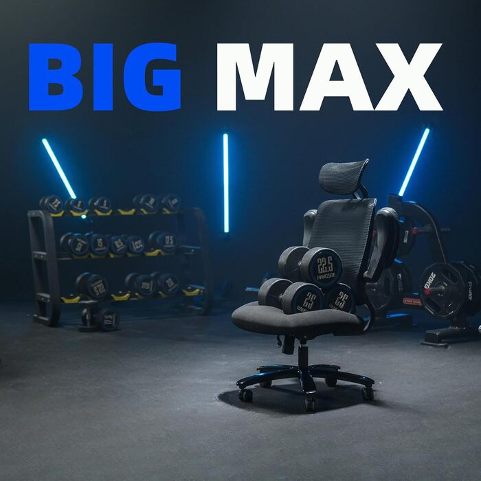 Крісло офісне FLEXISPOT чорне, 227 кг, регульовані підлокітники, для дому/офісу, з товстим сидінням, поворотне, OS2