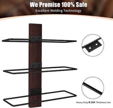 Металева полиця для пляшок вина, 9 відділень, чорна, настінна | Weinregal