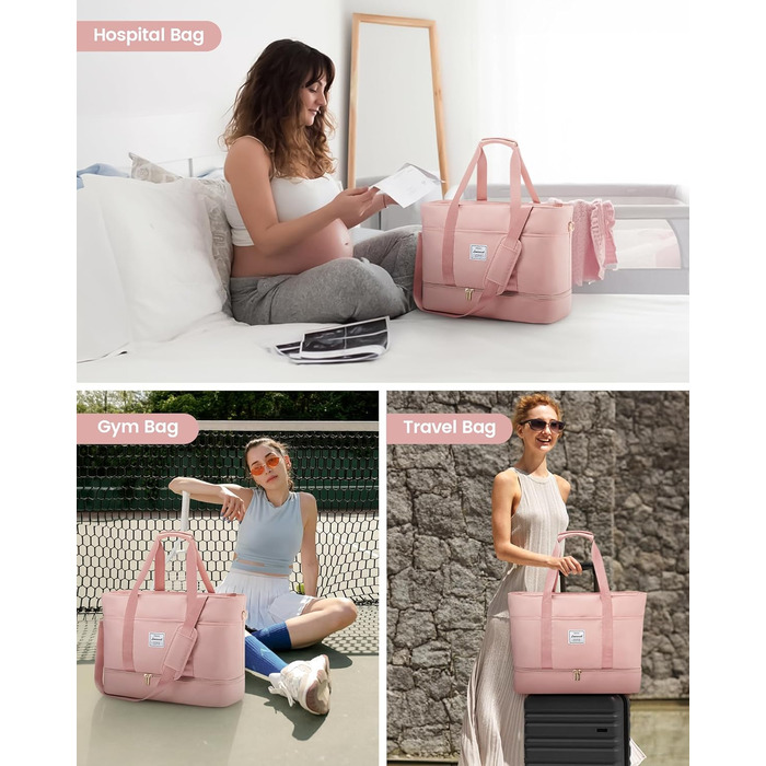 Сумка-трансформер LOVEVOOK для подорожей: водонепроникна дорожня сумка-шоппер з відділенням для взуття, спортивна та пляжна сумка, ідеальна для Ryanair