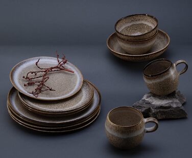 Набір тарілок 12 предметів (комбінований сервіз 8 предметів, Стоунтаун), 14438
