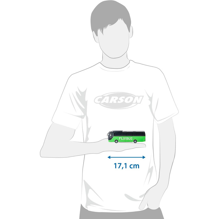 Автобус на радіокеруванні Carson FlixBus 2.4GHz 1:64, іграшка для дітей від 8 років, барвистий