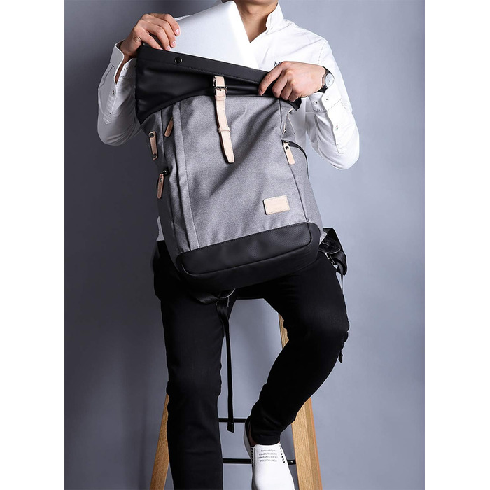 Модний рюкзак FANDARE Антикрадіжка Активний відпочинок Торгівля Подорожі 15,6-дюймовий рюкзак для ноутбука Жіночий/чоловічий багатофункціональний водонепроникний поліестер сірий B