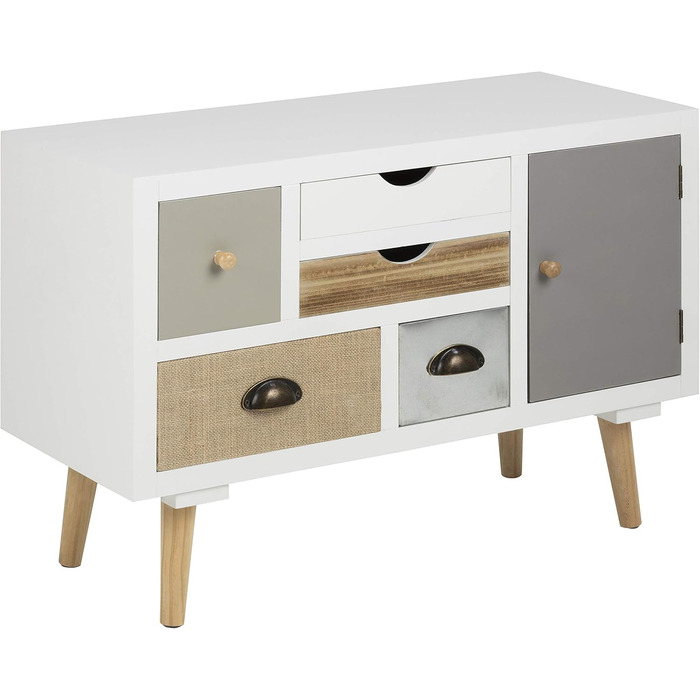 Комод AC Design Furniture Suwen, 70x32x81 см, різнокольоровий, дерево, 5 ящиків