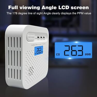 Детектор чадного газу CO з цифровим дисплеєм, портативний, для дому, авто, офісу, ресторану, готелю, кухні, подорожей