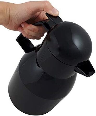 Термос Helios Top Push, 1 літр, чорний (пластикова ізоляція)