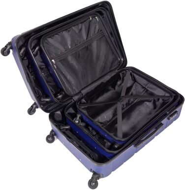Велика валіза Колір 76x49x29 см Розмір Дорожня валіза на 4-х колесах з ABS Цифровий замок Місткість 108 (синій, набір)