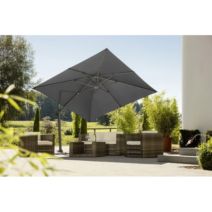 Парасолька садова Schneider RHODOS TWIST, 300 x 300 см, антрацит